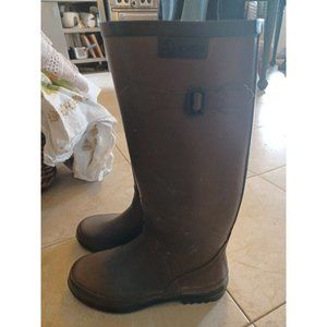Aigle‎ Womens US 6.5 EU 37 Equestrian Rubber Rain Riding Boots Lined Waterproof